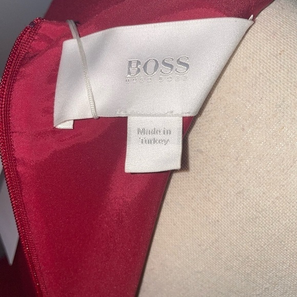 𝅺Office Ready🤩NWT Hugo Boss Red Shift Sleeveless Career Dress Size 40IT/4US - Picture 8 of 11